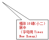 矩形标注: 楷体18磅（小二）居中（字母用Times New Roman）